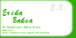 erika baksa business card